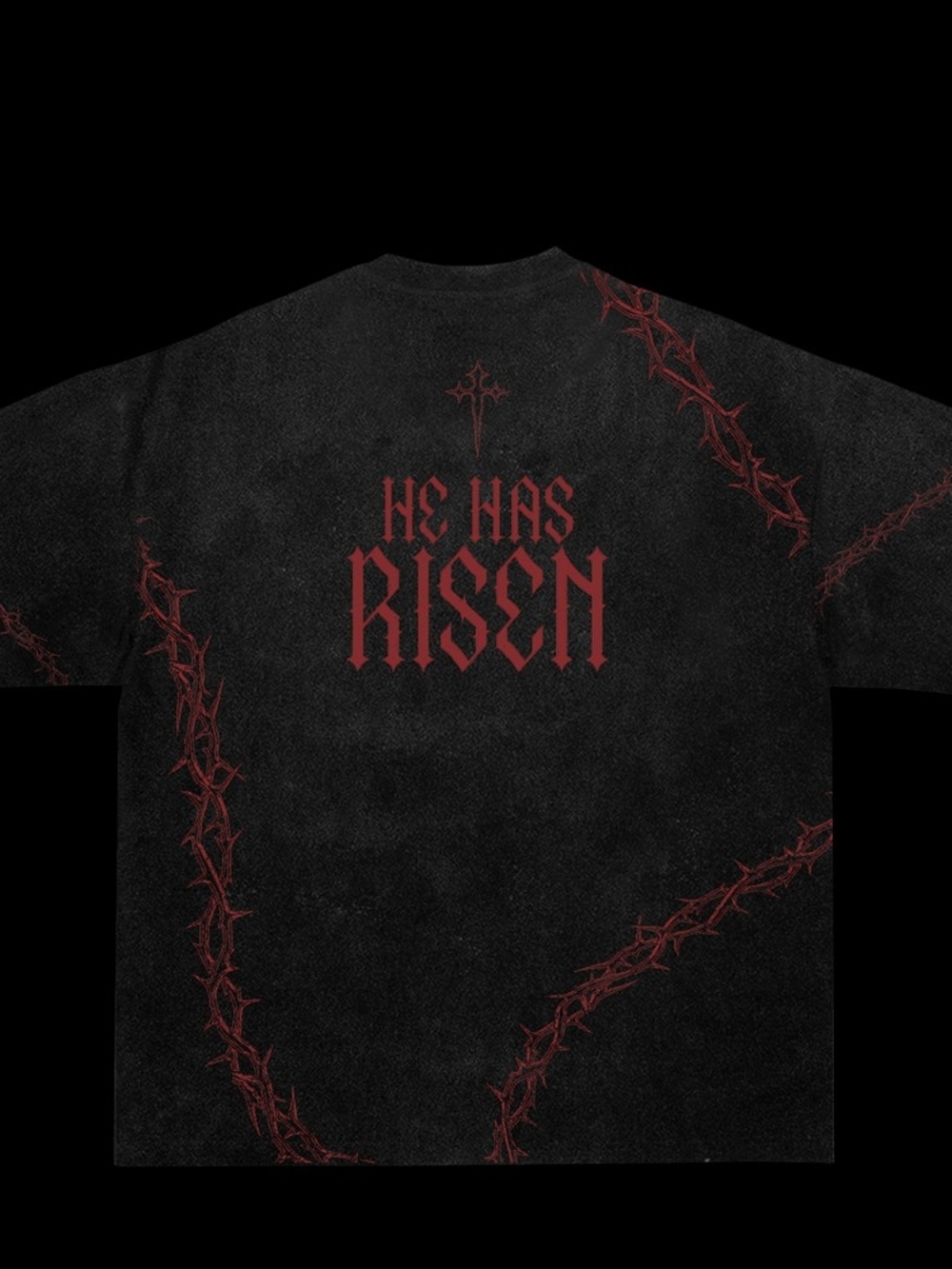 Black Graphic Tee with Red Tribal Accents - Men - Picture 6 of 10